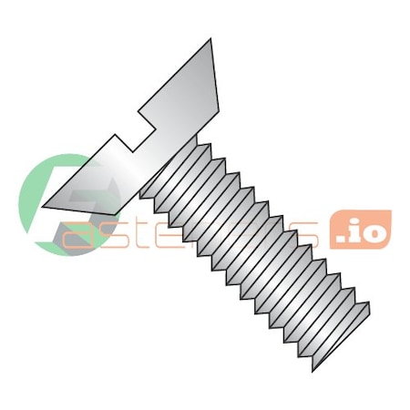 #3-48 X 3/16 In Slotted Flat Machine Screw, Plain 18-8 Stainless Steel, 5000 PK